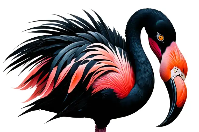 Black Flamingo With Pink Bill