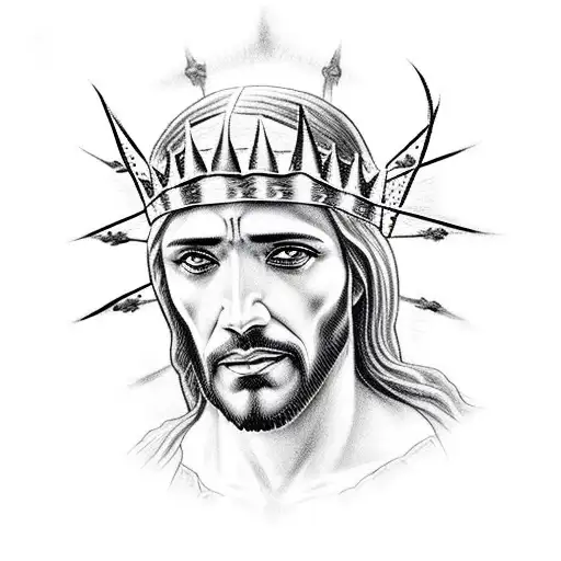 Badass Jesus With Crown Of Thorns