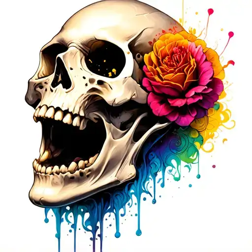 Screaming Skull Tattoo