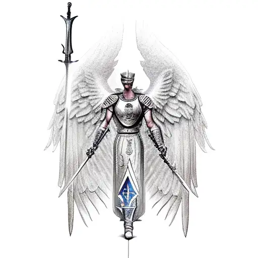 Archangel With Long Sword And A Pergament