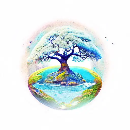 Solar System Nature Trees Mountain River Greek Statue Broken