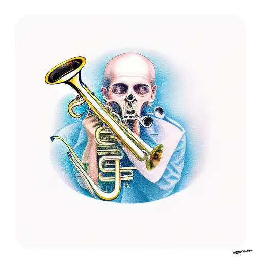 Clio Holding A Scroll And A Trumpet