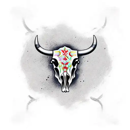 Bull Skull Real Rodeo