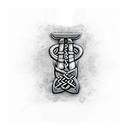 A Mjolnir With Celtic Symbols