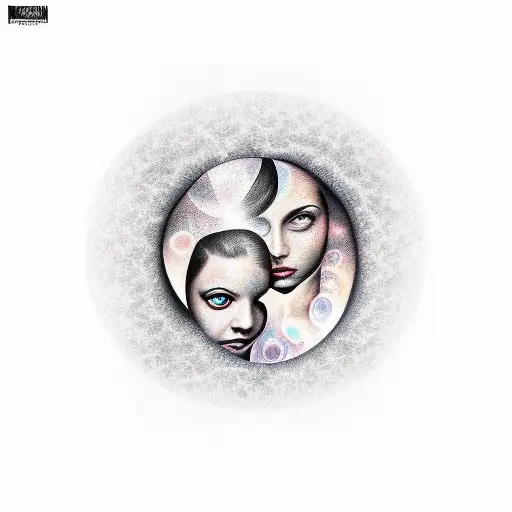 A Symbolic Representation Of A Mother And Daughter Transcending Darkness Together