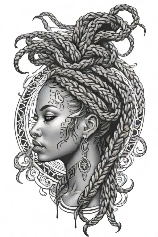 Black Goddess With Long Braid