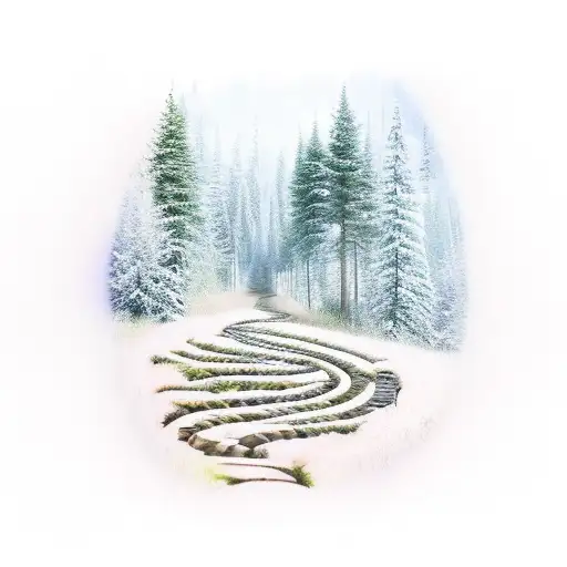 Trail In The Woods With Music Notes On The Trail