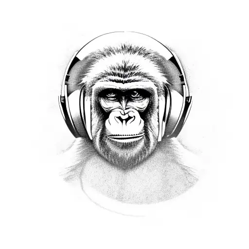 An Ape With Headphones Listening To Music While Trading Crypto