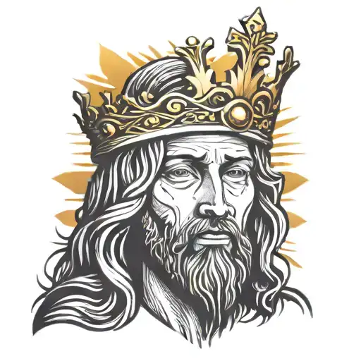 Jezus With Crown Looking