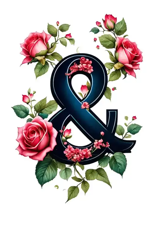 Ampersand With Roses Growing