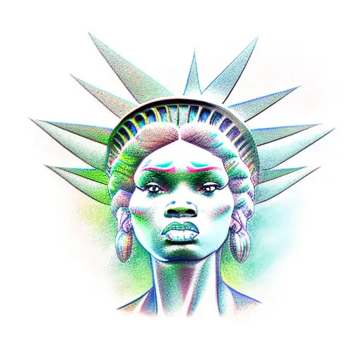 Black Lady Liberty Full Body