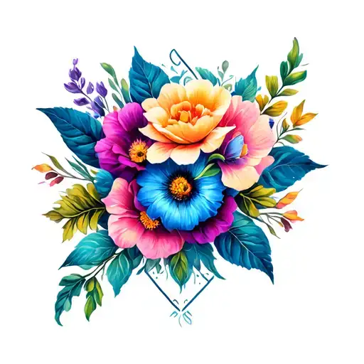 Western Style Tattoos Floral Design