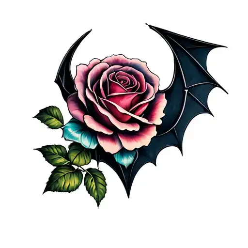 Bat Symbol And A Rose