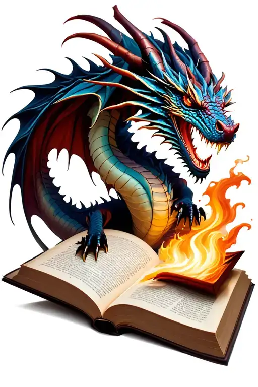 Dragon Emerging From An Open Book