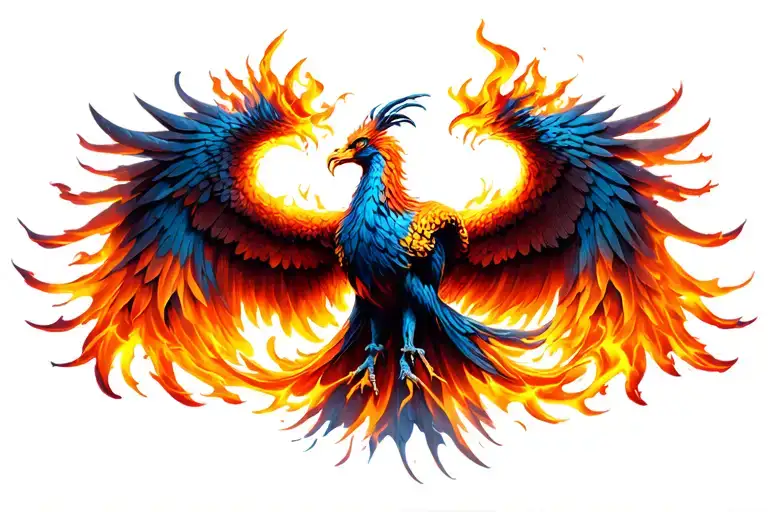 Phoenix Rising From Flames