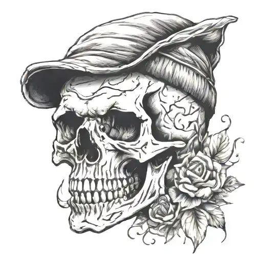 Skull With A Boston Beanie