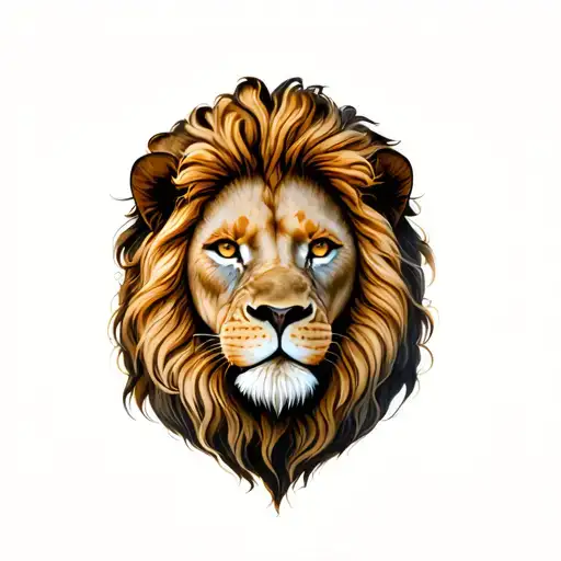 Lion Head With Sleeve Tattoo With Something That Represents Her 3 Kids In Color