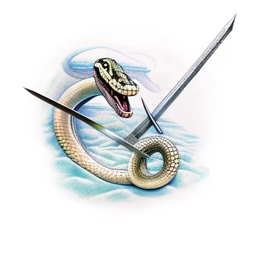 Snake Climbing The Sword