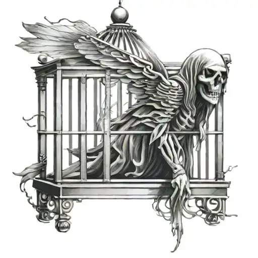 Cloaked Death Angel In A Cage