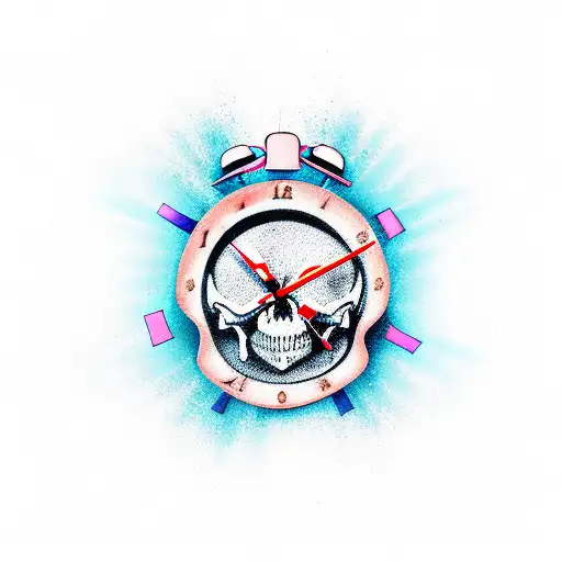 Clock Made Out Of A Skull