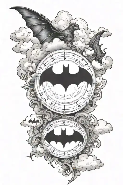 The Word Choosen With That Batman Signal With A Number 3 In The Middle Surrounded By Clouds