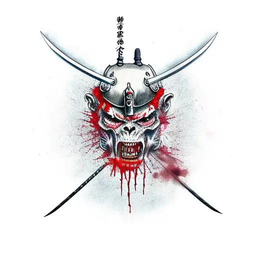 Demonic Samurai With Blood