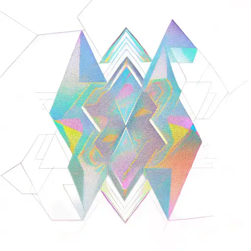 Groovy Line Geometric Abstract With Mountans