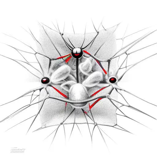Black Widow With Single Web That Looks Like A Strand Of Dna