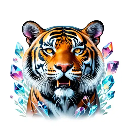 Tiger With Crystals Growing