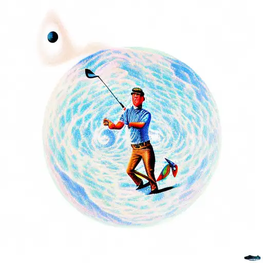 Meteor With An Astronaut Playing Golf On It