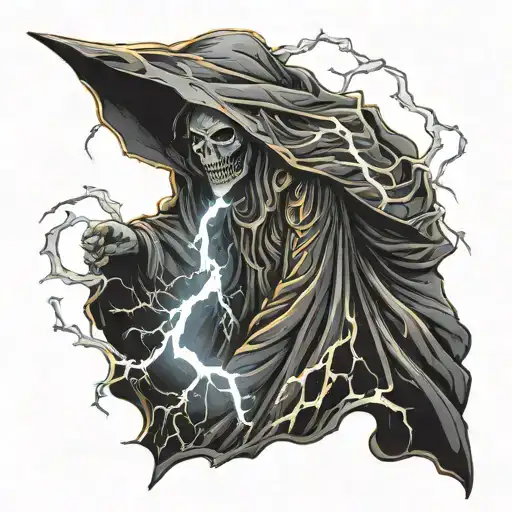 Lightning Death Ghost Black Cloak