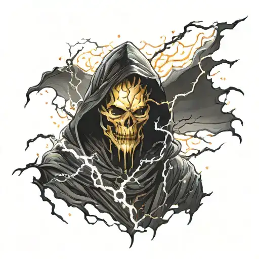 Lightning Death Ghost Black Cloak