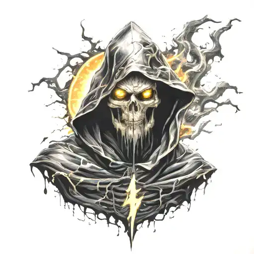 Lightning Death Ghost Black Cloak