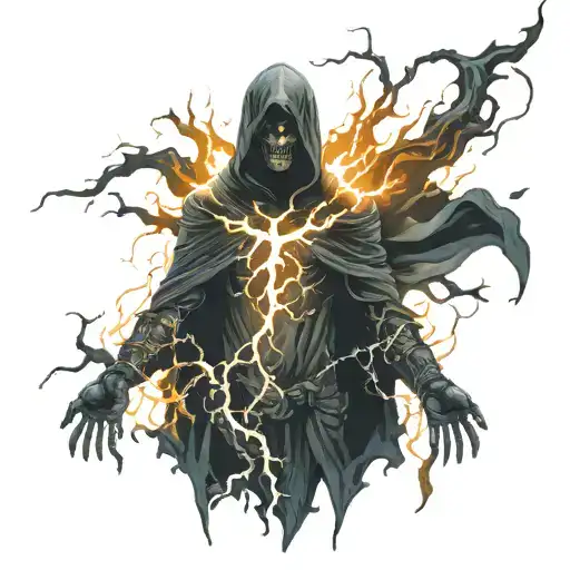 Lightning Death Ghost Black Cloak