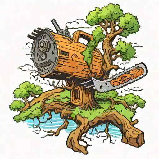 Tree Chain Saw Texas Native Landscape