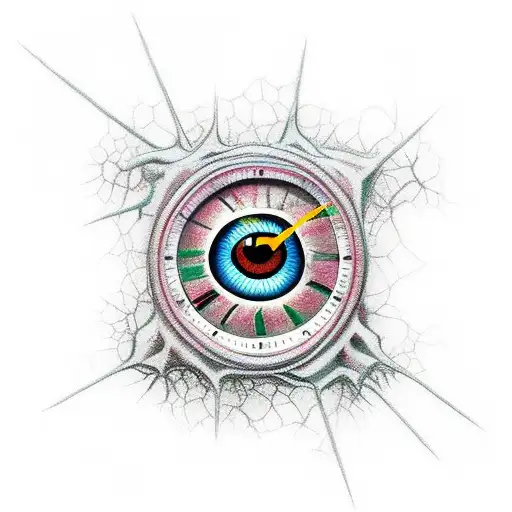 Broken Clock Eye Spider Web Y2k