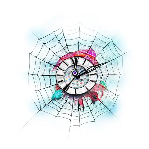 Broken Clock Spider Web Y2k