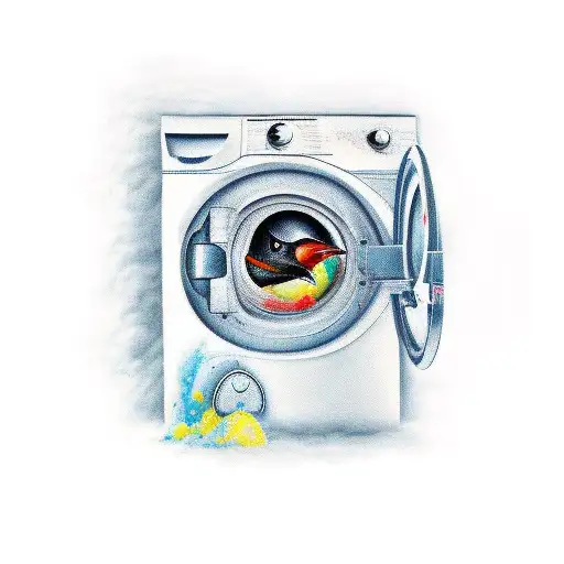 A Crow With Washing Machine