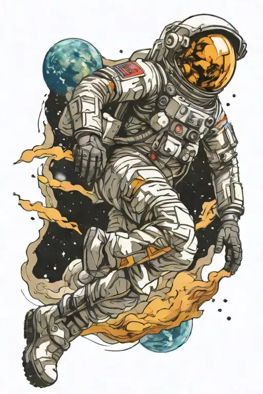 Astronaut Falling Toward Earth