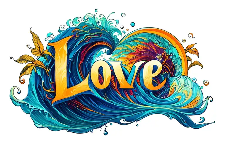 Love Freedom Creativity Flowing Like Waves