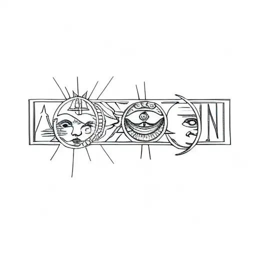 Add A Cross And Crown And Add A Sun And Moon With A Zen Tangle Background