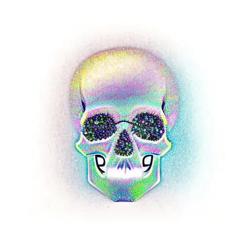 Glitter Colorful Skull