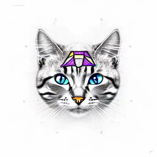 Schrodinger's Cat With Half Skeleton Face