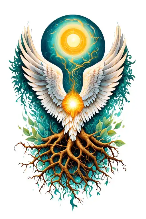 Roots And Wings Symbols Intertwined