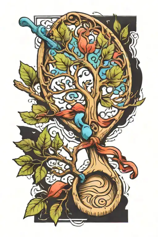 Tree Branch Wooden Spoon With Autistic Ribbon