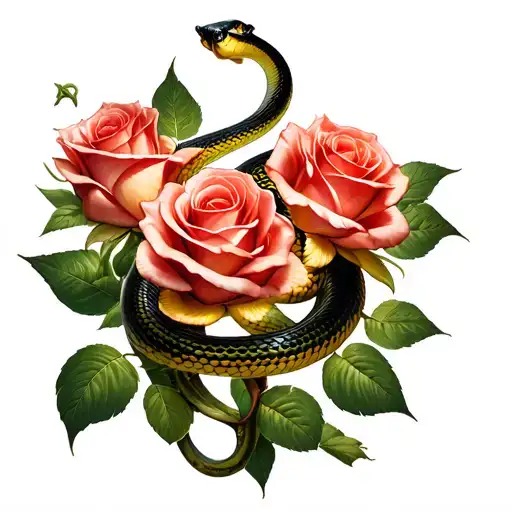 Snake Roses Intertwined