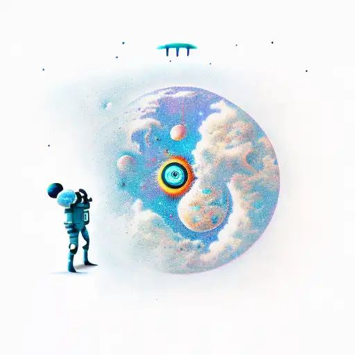 Bookish Theme With Space Elements And Hidden Mental Illness Symbols