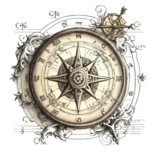 Vintage Compass Music Sheet Transforming