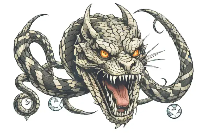 Scary Snake Turning Into A Diamond Wolf