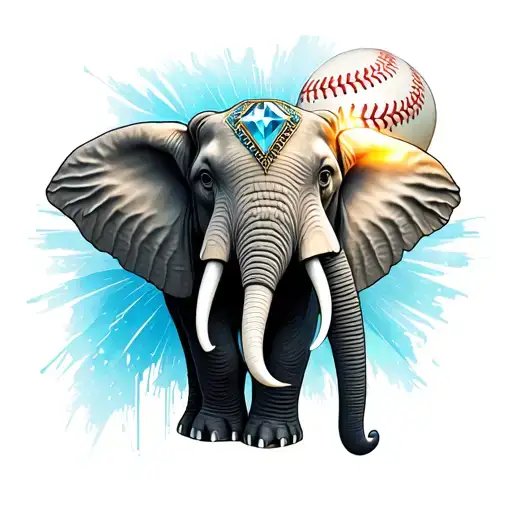 Hamsa Elephant Baseball And Diamond